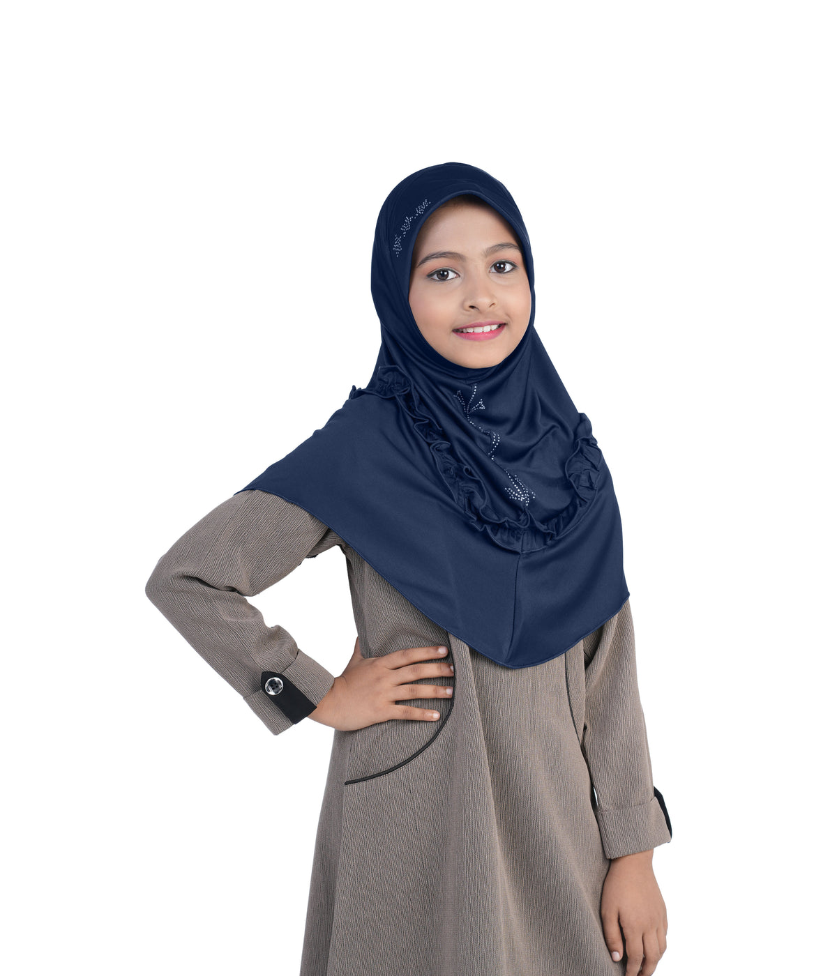 Mehar Little Nidha Hijab for Girls – Embellished with Embroidery & amp S