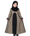 Mehar Little Zarah Kids Abaya with Matching Shawl | Elegant Grain Design | Shoul