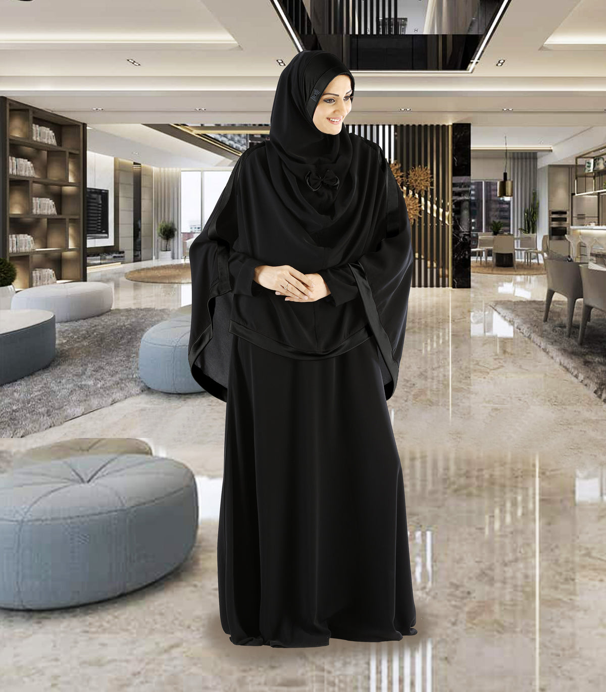 Modest Women's Stylish Soft Rich Crepe Long Hijab GHANIA KHIMAR