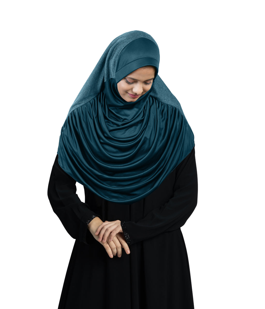 Mehar Faeezah DD Hijab – Dual-Drape Two-Tone Layered Hijab for Modest