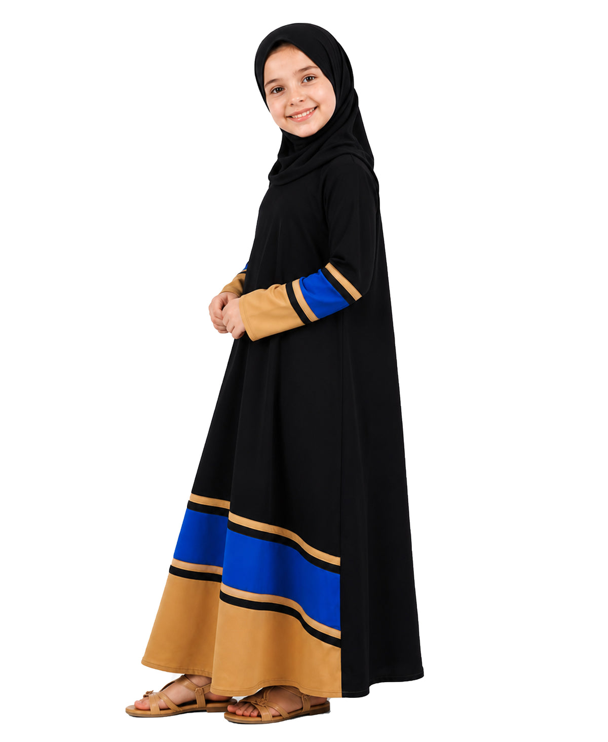 Mehar Little Shaheen Kids Abaya | Premium Lycra Crepe Islamic Dress for Girls