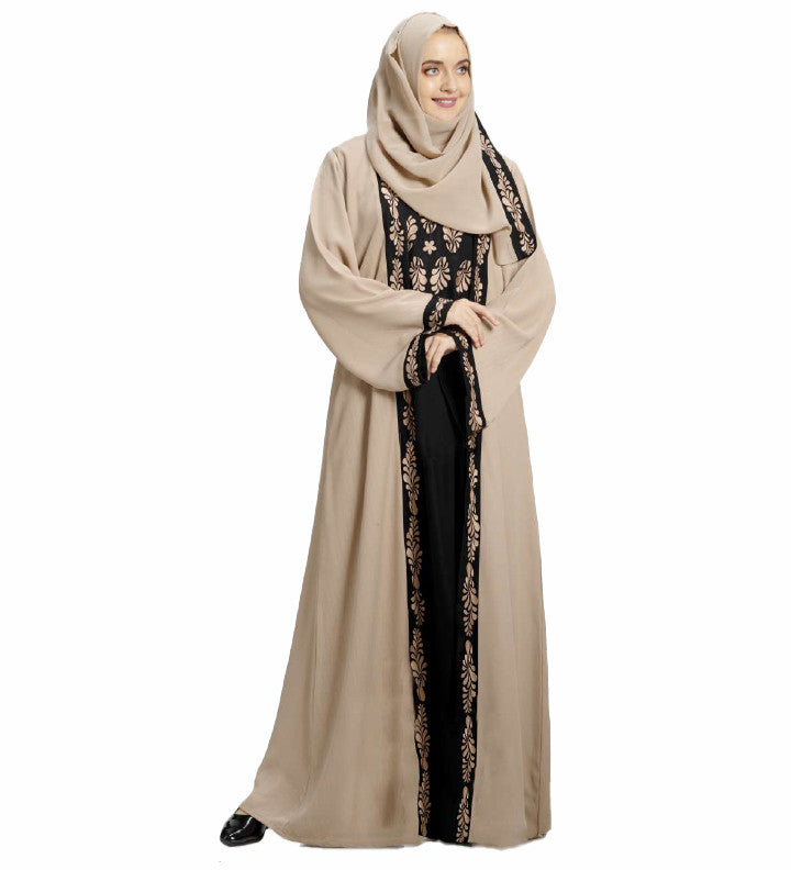 Modest Mehar Double Layer Fadila Printed Abaya.