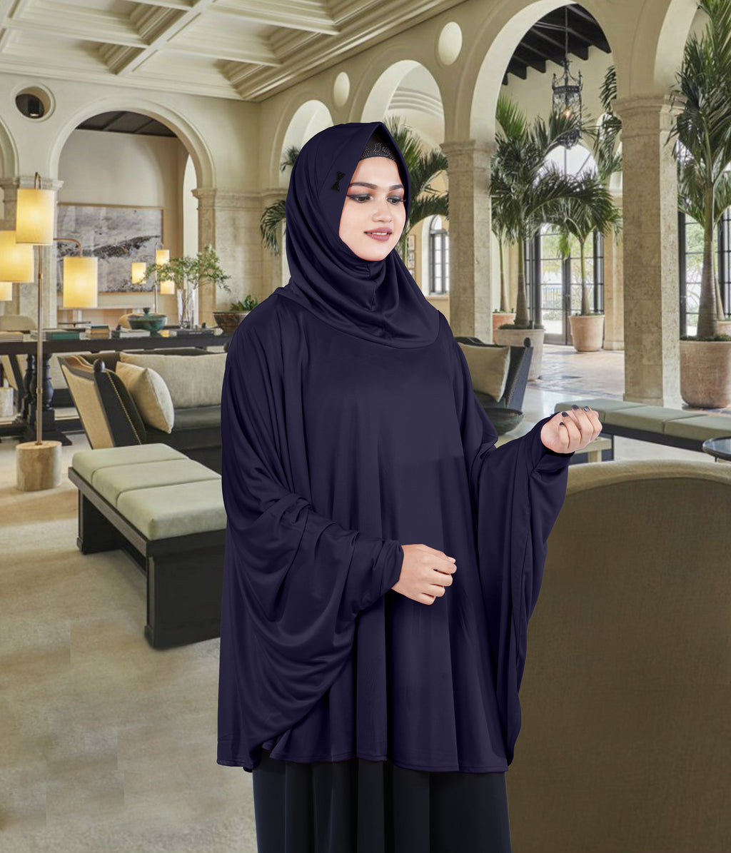 Women's Stylish Soft Rich Polyester Fabric Hanana Sleeve Hijab F Size