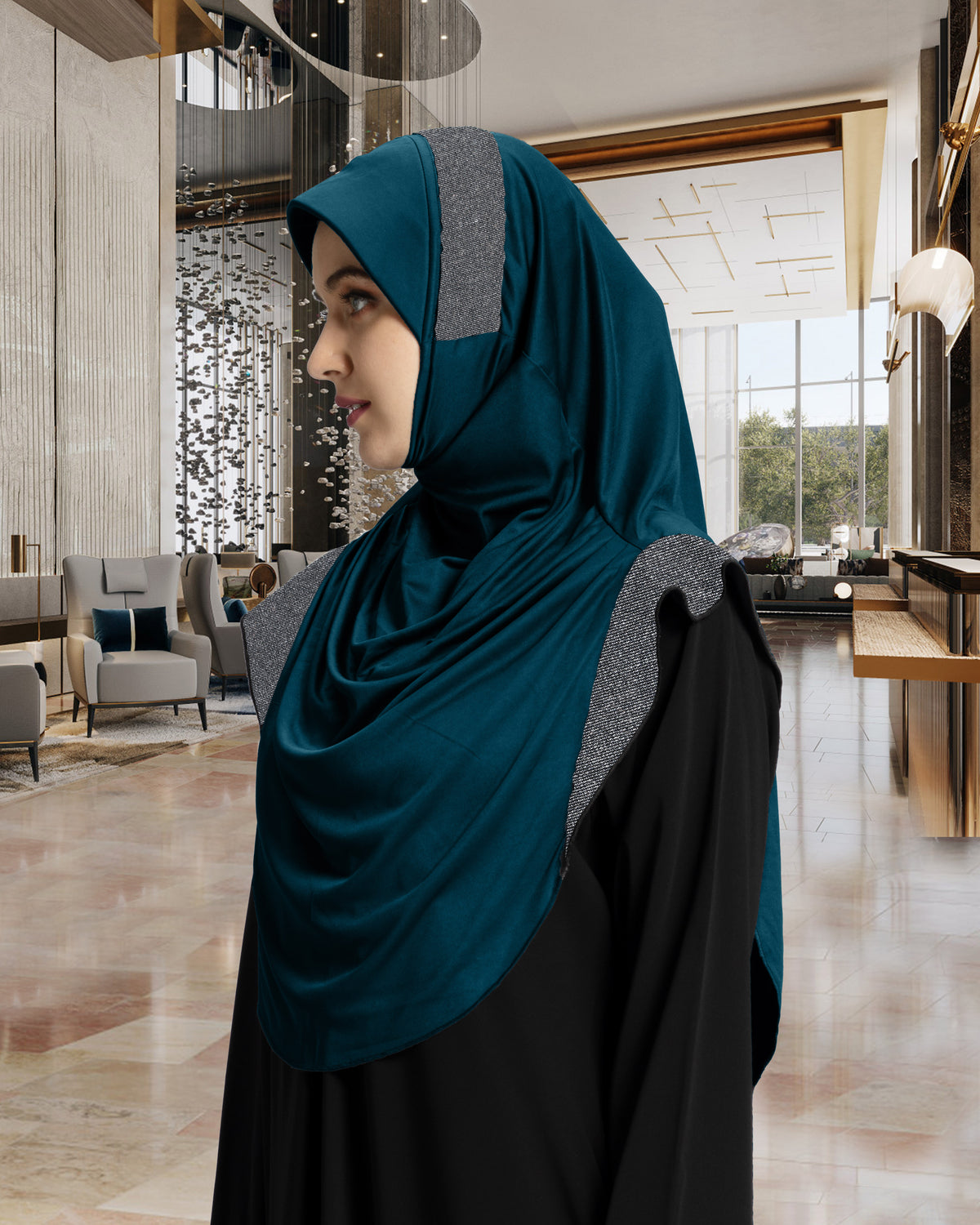 Mehar Hijab's Modest Women's Designed Stylish Cut Naaz Hijab XL
