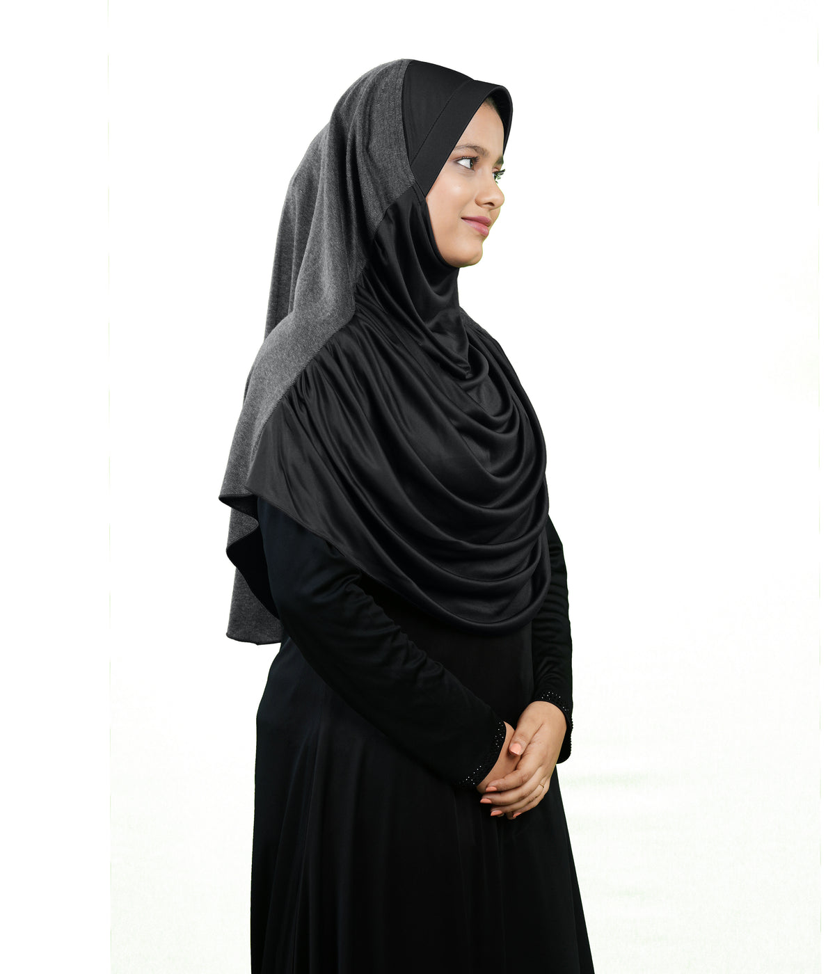 Mehar Faeezah DD Hijab – Dual-Drape Two-Tone Layered Hijab for Modest Elegance