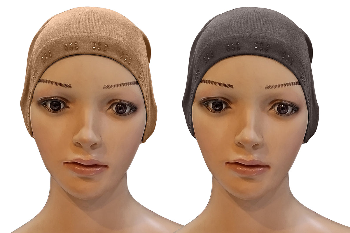 Mehar Hijab Women's Hair Bonnet SD Cap (set of 2)