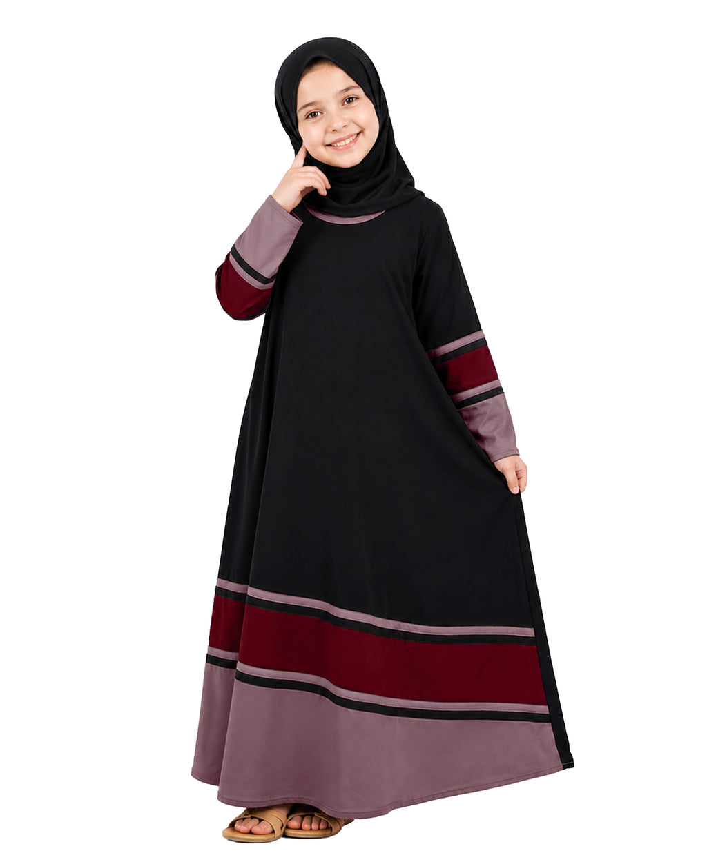 Mehar Little Shaheen Kids Abaya | Premium Lycra Crepe Islamic Dress for Girls