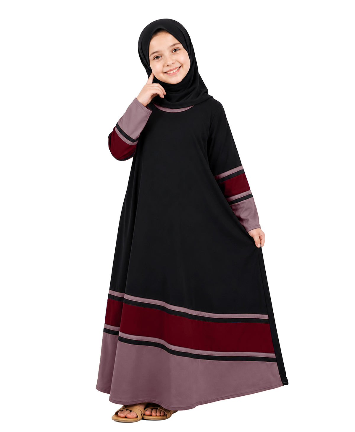 Mehar Little Shaheen Kids Abaya | Premium Lycra Crepe Islamic Dress for Girls