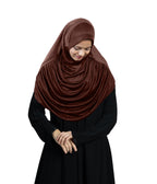 Mehar Faeezah DD Hijab – Dual-Drape Two-Tone Layered Hijab for Modest Elegance