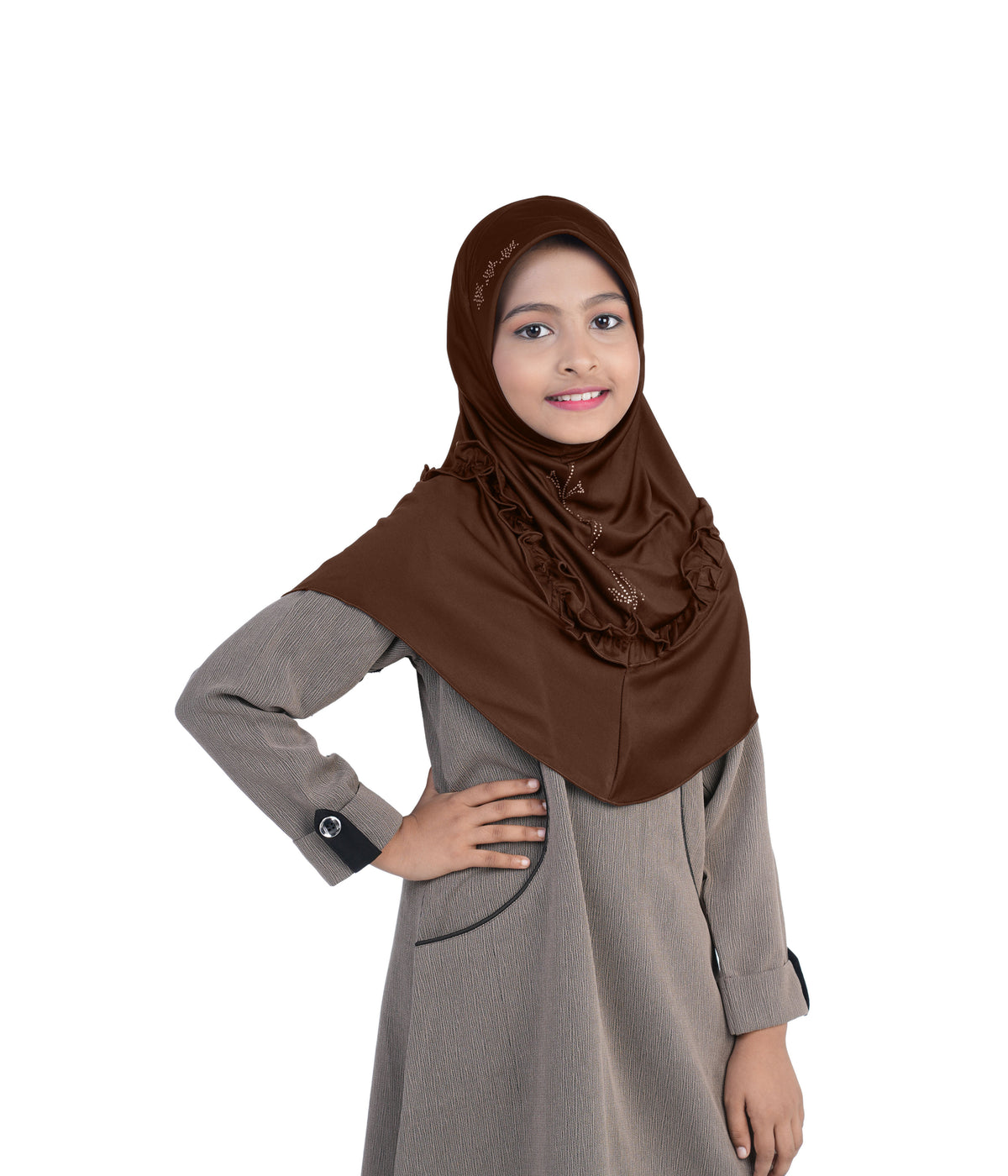 Mehar Little Nidha Hijab for Girls – Embellished with Embroidery & amp S