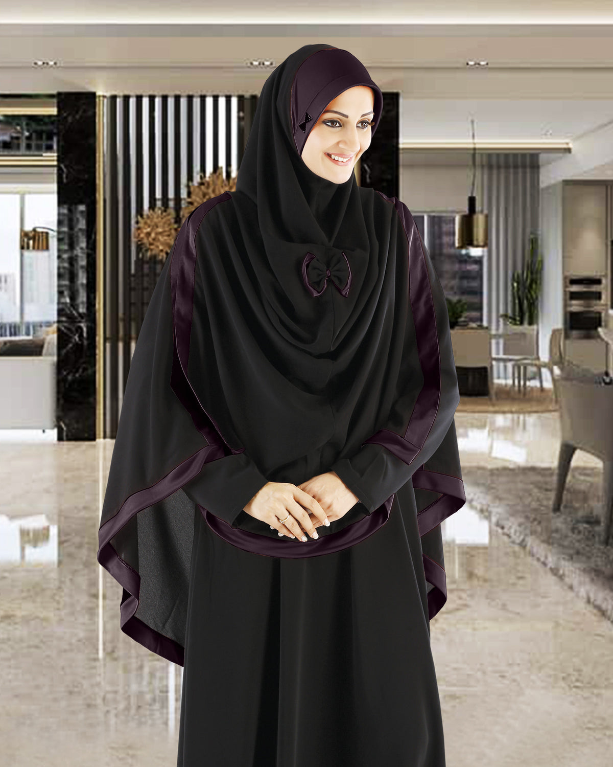 Modest Women's Stylish Soft Rich Crepe Long Hijab GHANIA KHIMAR