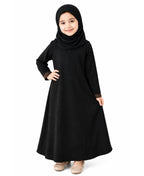 Mehar Kids Uniform Black Abaya| Modest Islamic Wear| Assorted Sleeve cuff design