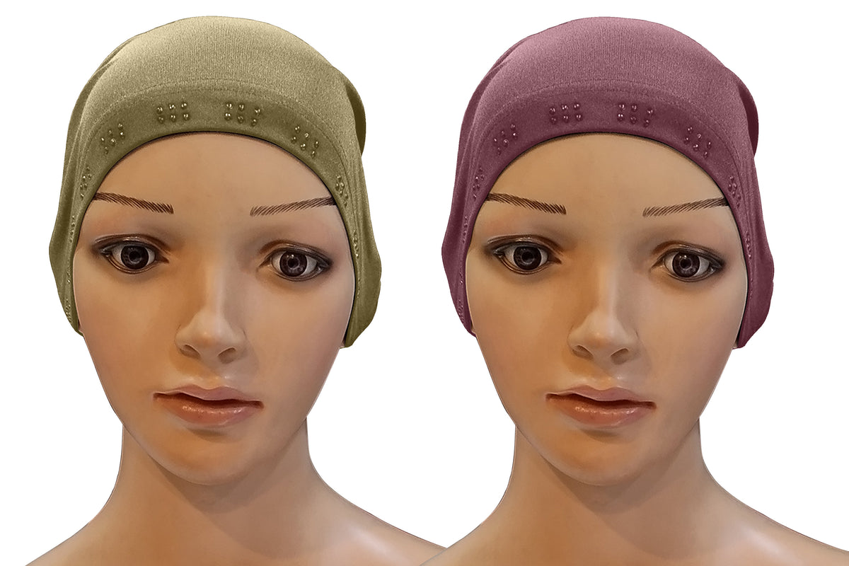 Mehar Hijab Women's Hair Bonnet SD Cap (set of 2)
