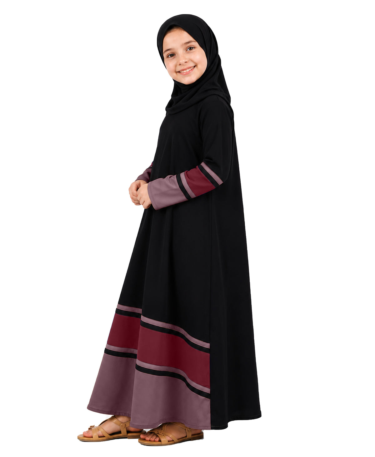 Mehar Little Shaheen Kids Abaya | Premium Lycra Crepe Islamic Dress for Girls