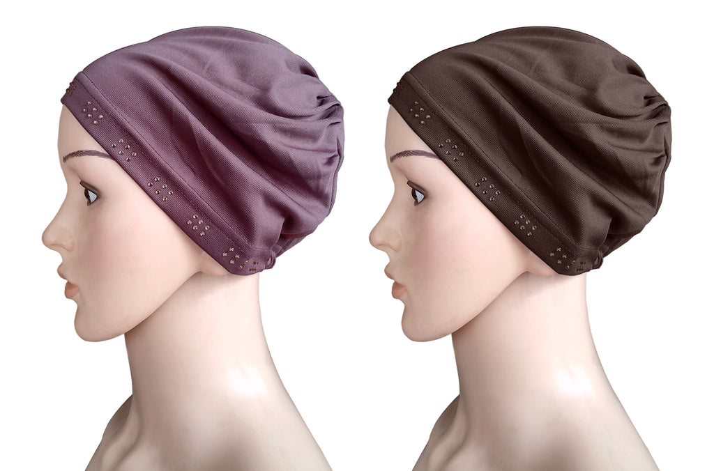 Mehar Hijab Women's Hair Bonnet SD Cap (set of 2)