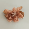 Women's milk chocolate color with fabric stone designed brooches (pack of 2)