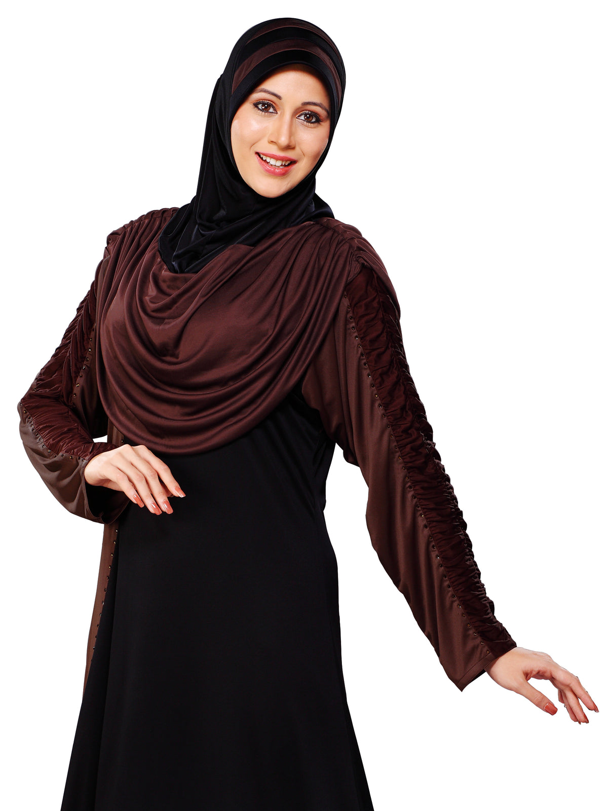 WOMEN'S STYLISH DUAL TONE AFEEFA HIJAB BLACK AND GREY