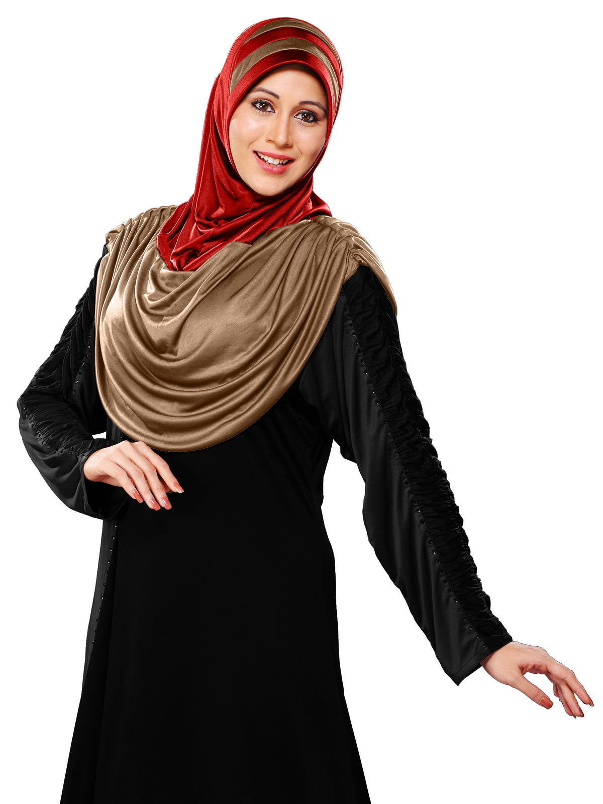 WOMEN'S STYLISH DUAL TONE AFEEFA HIJAB BLACK AND GREY