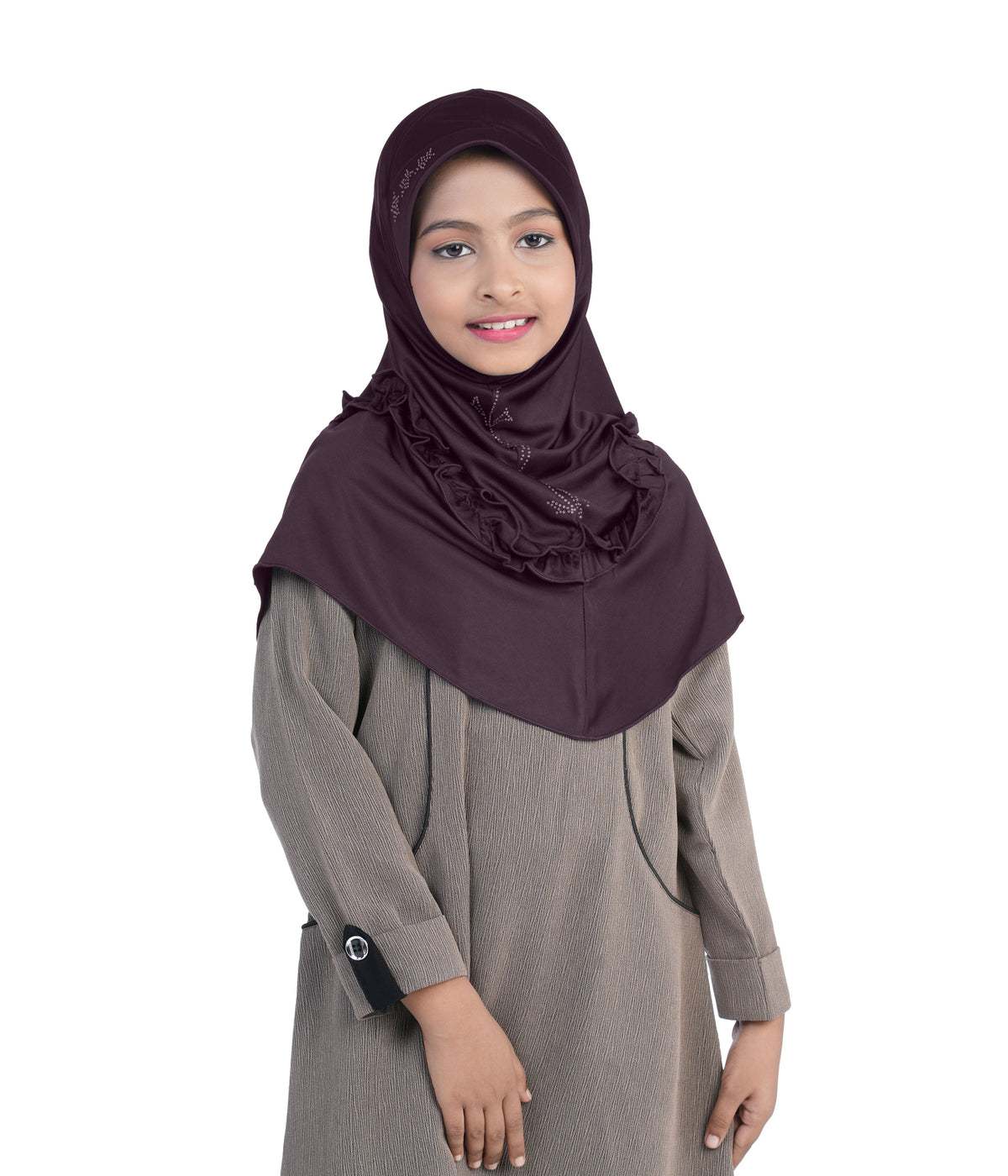 Mehar Little Nidha Hijab for Girls – Embellished with Embroidery & amp S