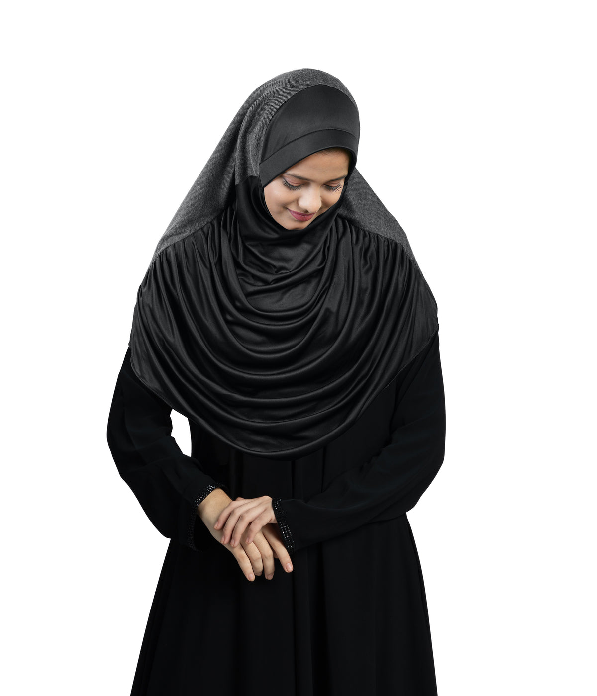Mehar Faeezah DD Hijab – Dual-Drape Two-Tone Layered Hijab for Modest Elegance