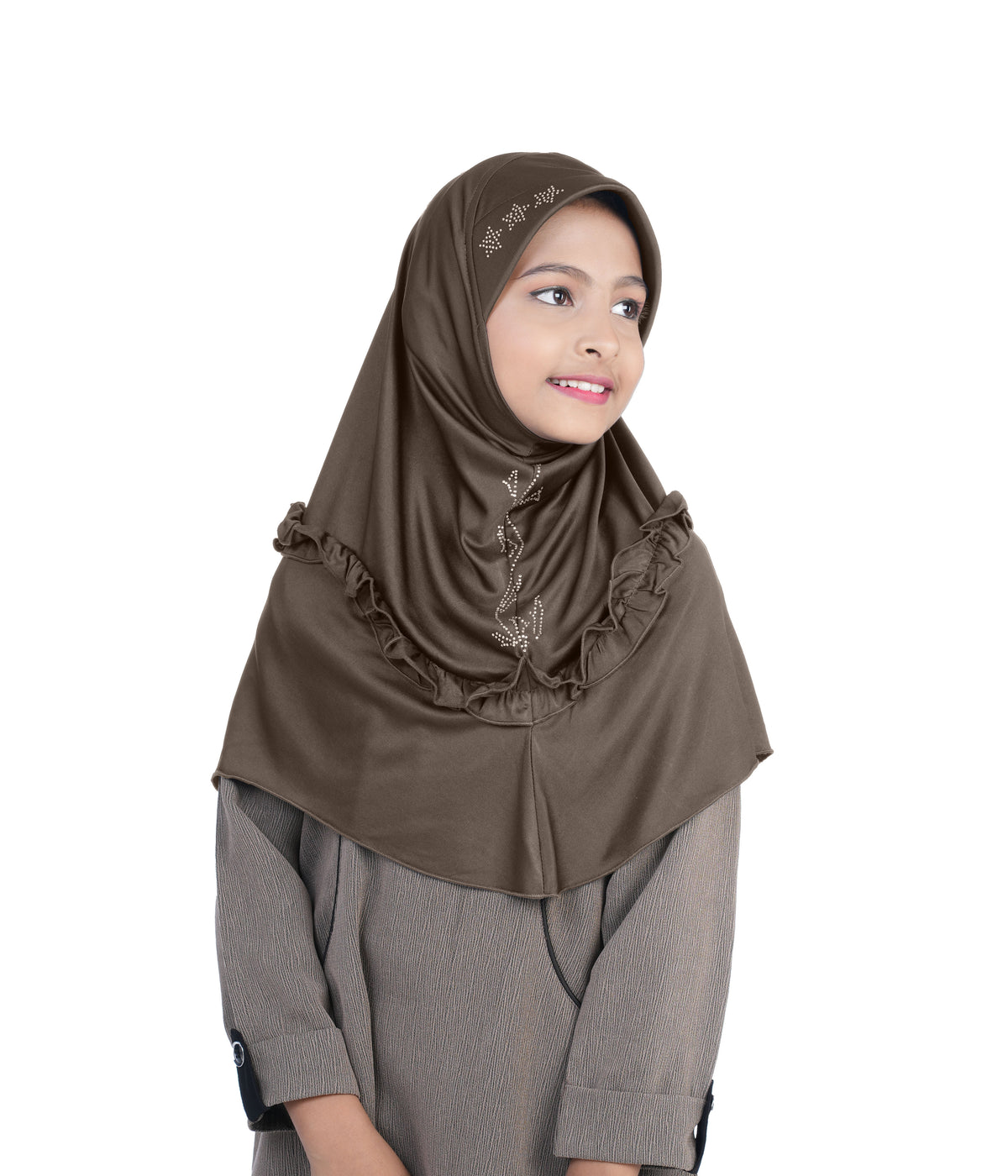 Mehar Little Nidha Hijab for Girls – Embellished with Embroidery, Rhinestones