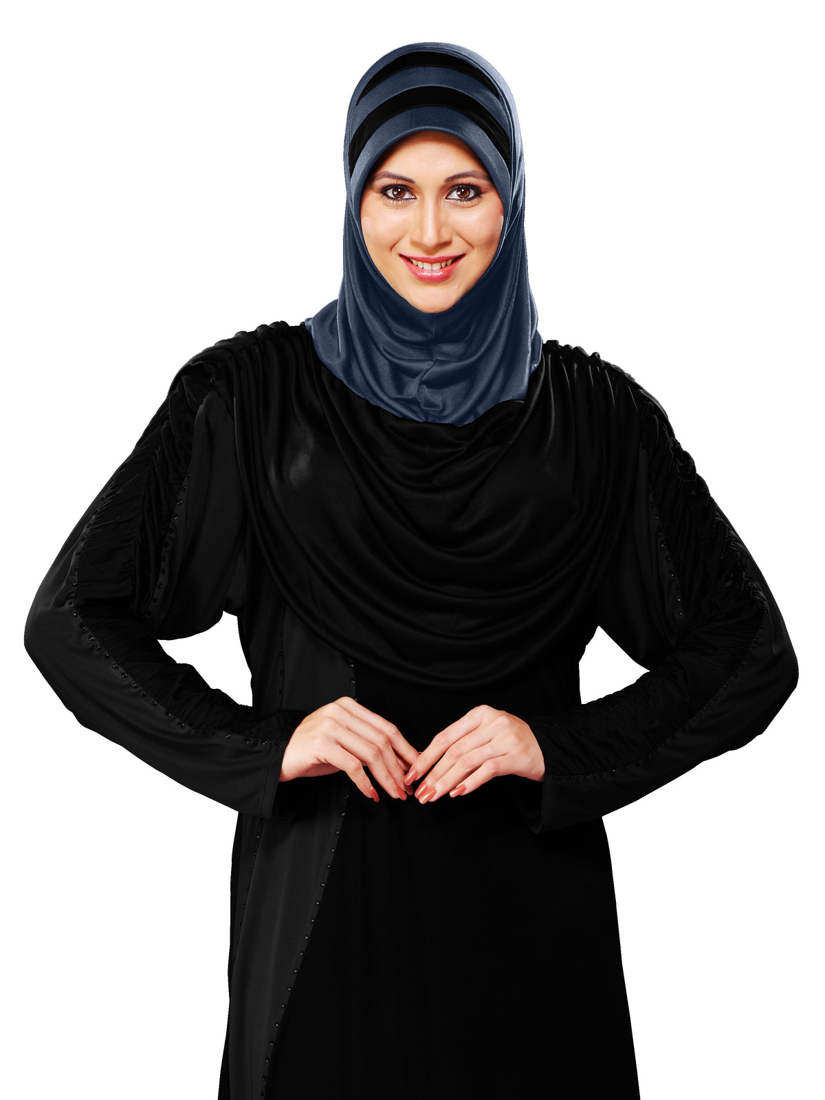 WOMEN'S STYLISH DUAL TONE AFEEFA HIJAB BLACK AND GREY