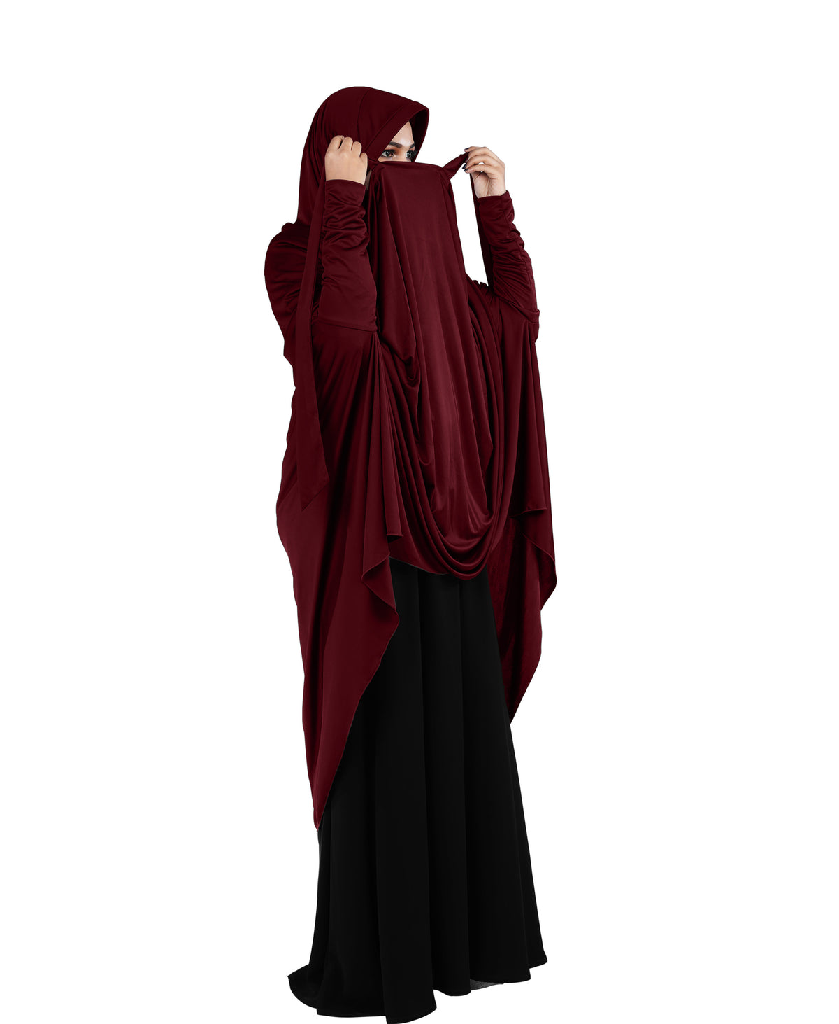 Mehar Hijabs Safia Face Mask Long Hijab for Women – Full Coverage Khimar