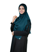 Famya Hijab Elegant Modest Hijab with Lace-Up Shoulder & Stone Embellishment