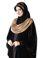 WOMEN'S STYLISH DUAL TONE AFEEFA HIJAB BLACK AND GREY