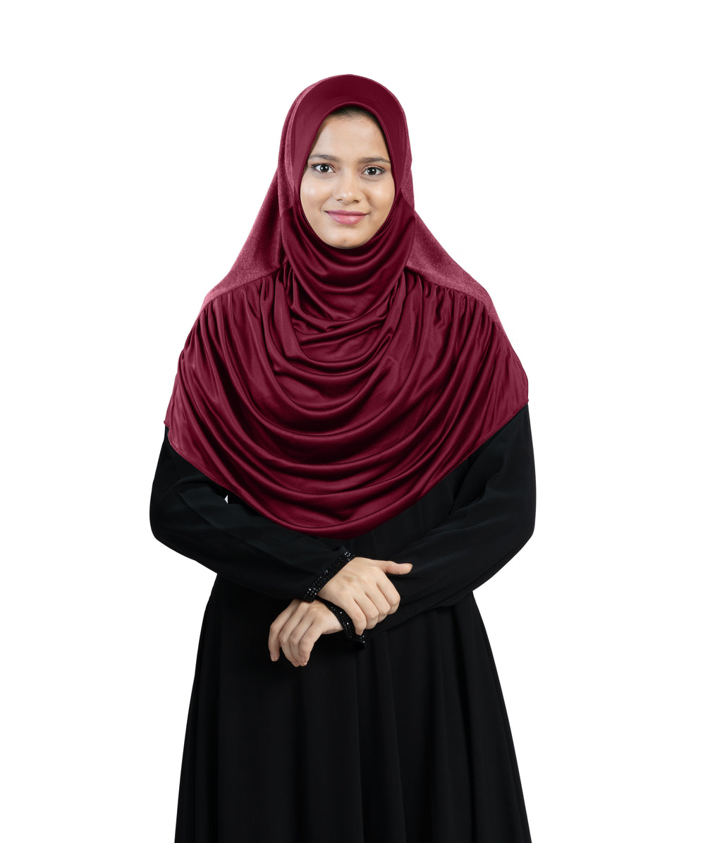 Mehar Faeezah DD Hijab – Dual-Drape Two-Tone Layered Hijab for Modest