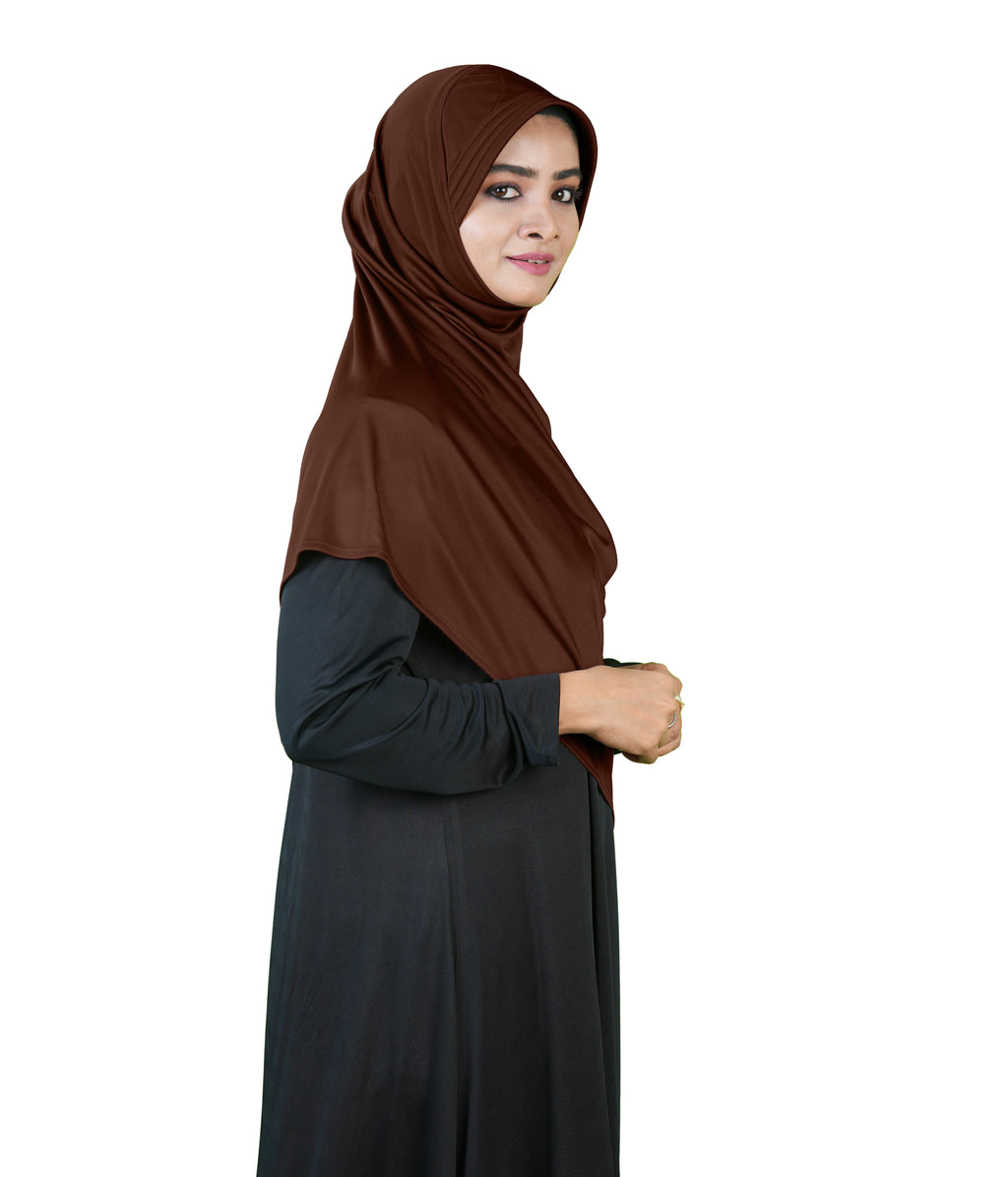 Mehar Famya Elegant Modest Hijab with Lace-Up Shoulder