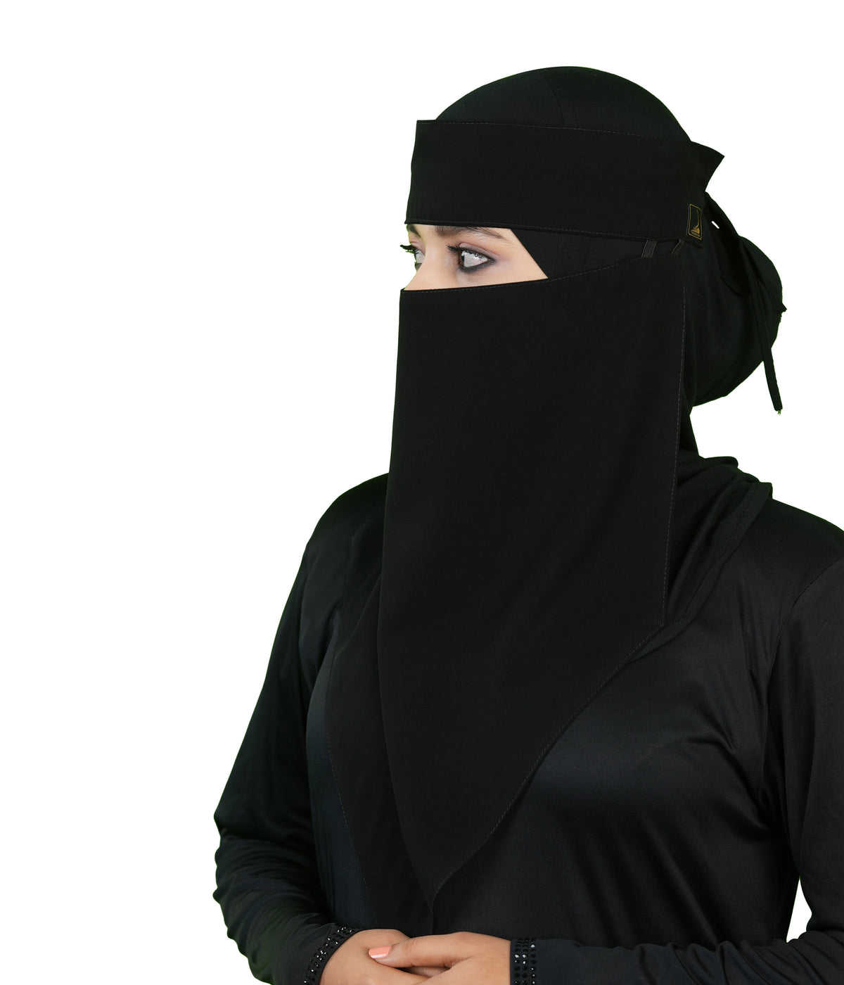 Alayna Elegant Layered Niqab with Band Style | Premium Mehar modest V-cut Niqab