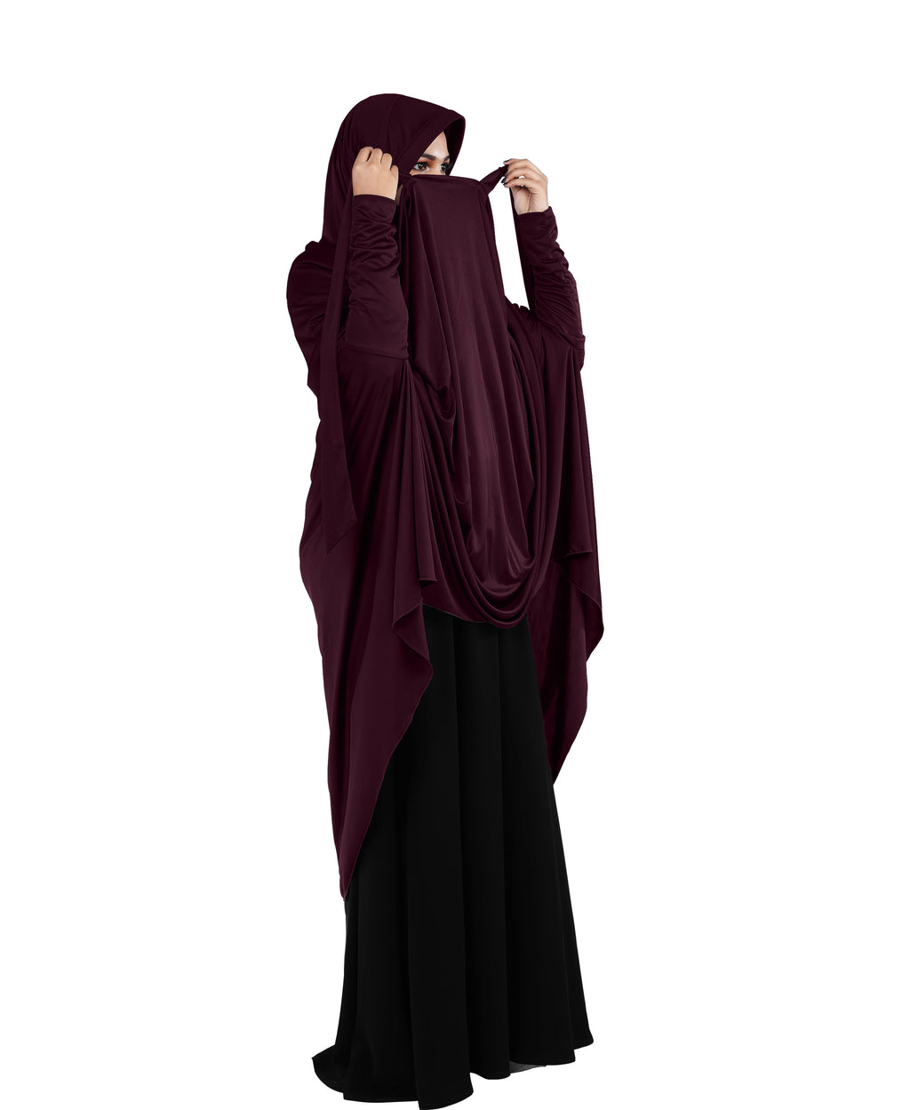 Mehar Hijabs Safia Face Mask Long Hijab for Women – Full Coverage Khimar with In