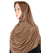 Modest Women's Fleeted Stylish Feel Good Fabric FAEEZAH Hijab Dark Wheat
