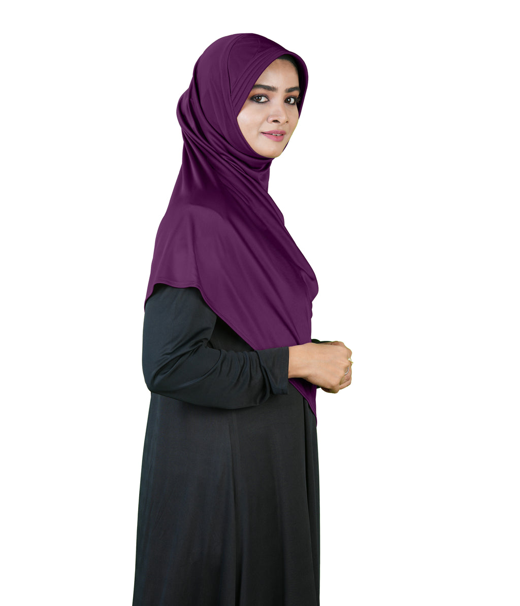 Mehar Famya Elegant Modest Hijab with Lace-Up Shoulder