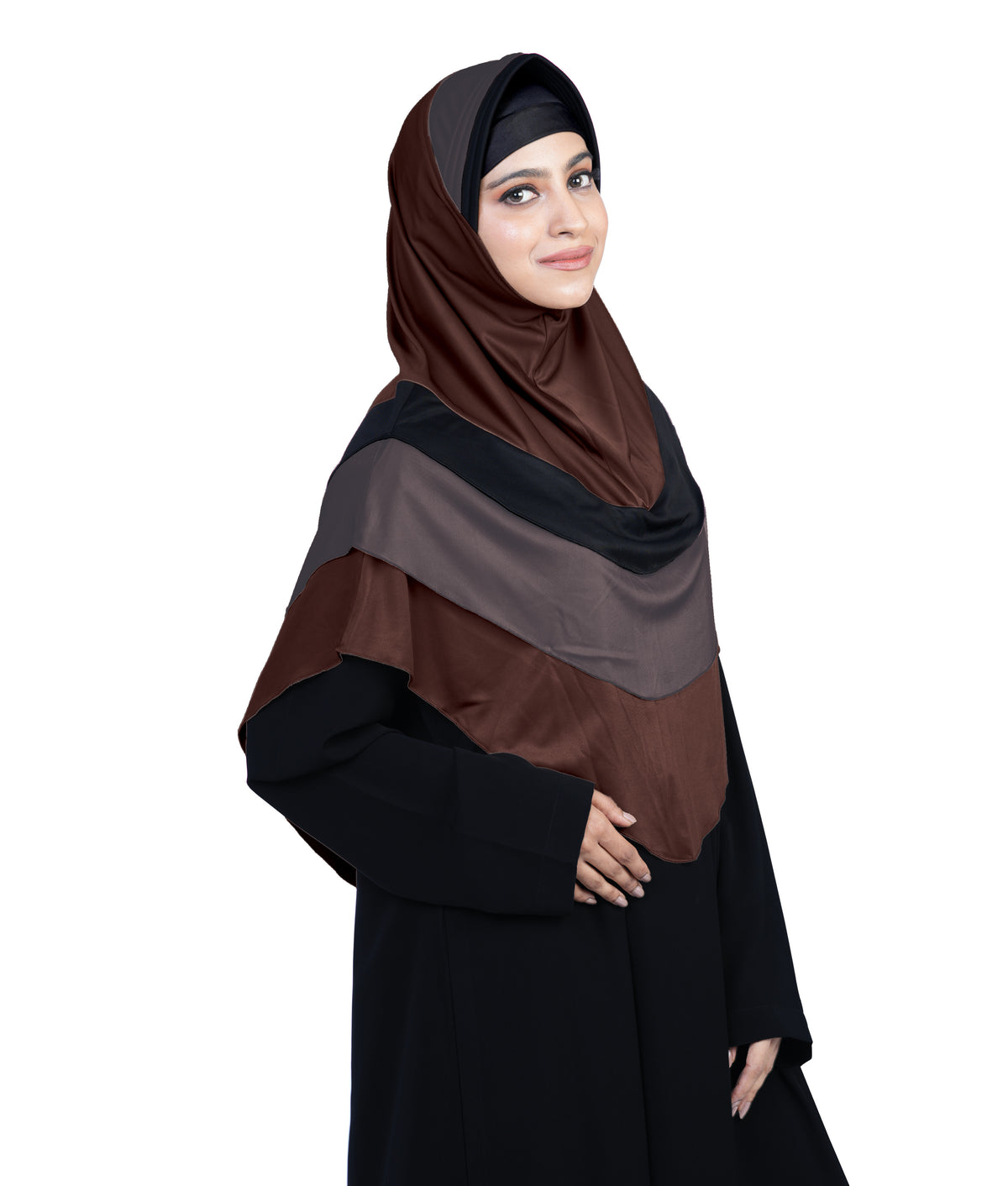 Mehar Hijab's Modest Women's Stylish Designs Layered Elegance Dilsha Color Blend