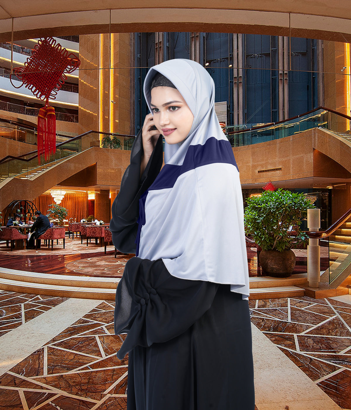 Mehar Shakira Elegant Dual-Tone Knot Hijab