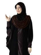 WOMEN'S STYLISH DUAL TONE AFEEFA HIJAB BLACK AND GREY