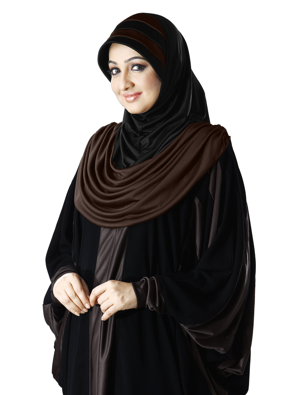 WOMEN'S STYLISH DUAL TONE AFEEFA HIJAB BLACK AND GREY