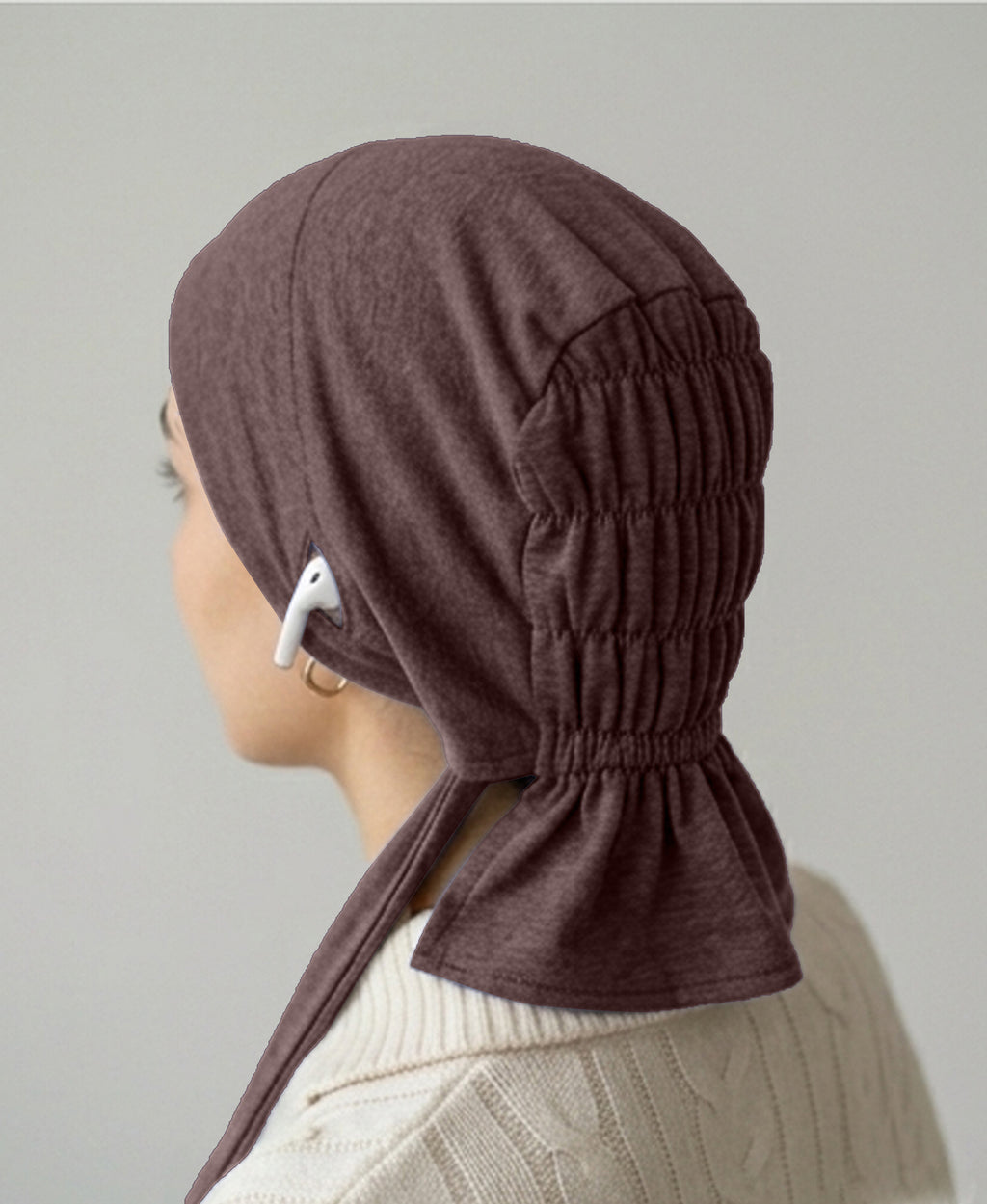 Dr. Ayesha Volume Tail Cap,Stretch Hijab with Stethoscope Ear Hole.Breathable