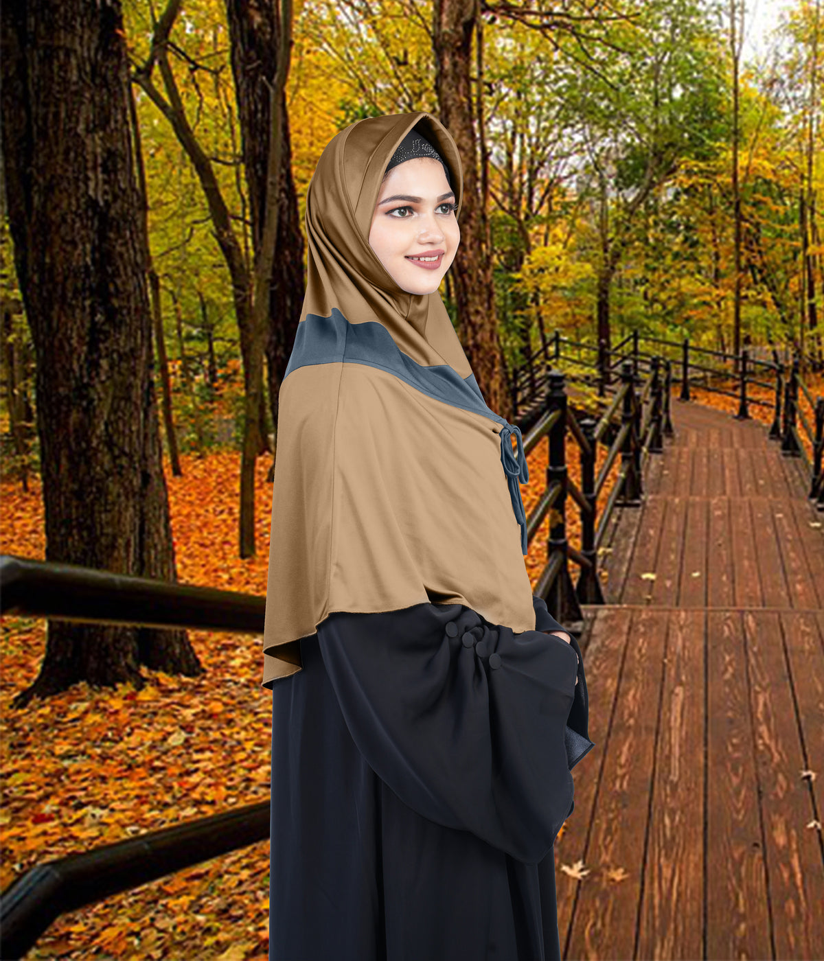 Mehar Shakira Elegant Dual-Tone Knot Hijab