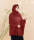Women's Stylish Soft Rich Polyester Fabric Hanana Sleeve Hijab F Size