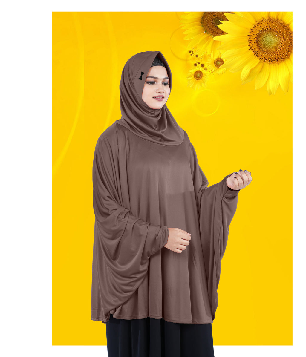 Women's Stylish Soft Rich Polyester Fabric Hanana Sleeve Hijab F Size