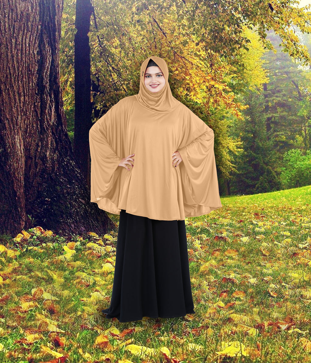 Women's Stylish Soft Rich Polyester Fabric Hanana Sleeve Hijab F Size