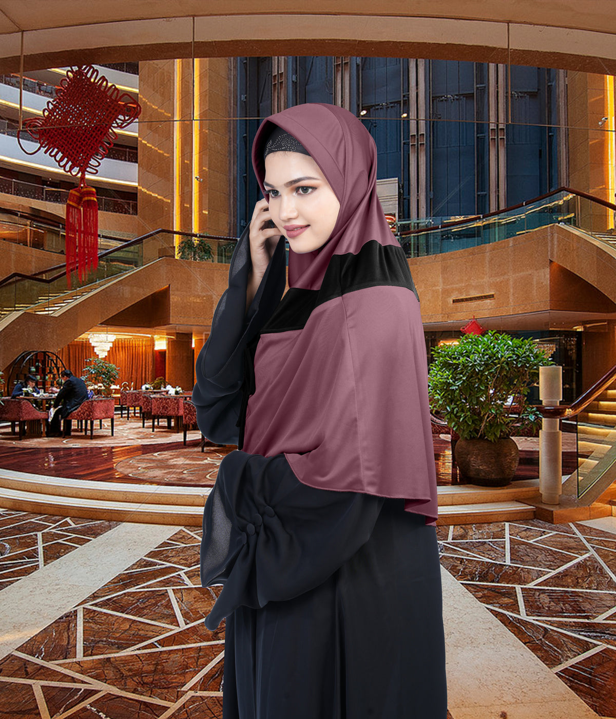 Mehar Shakira Elegant Dual-Tone Knot Hijab
