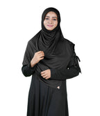Mehar Famya Elegant Modest Hijab with Lace-Up Shoulder