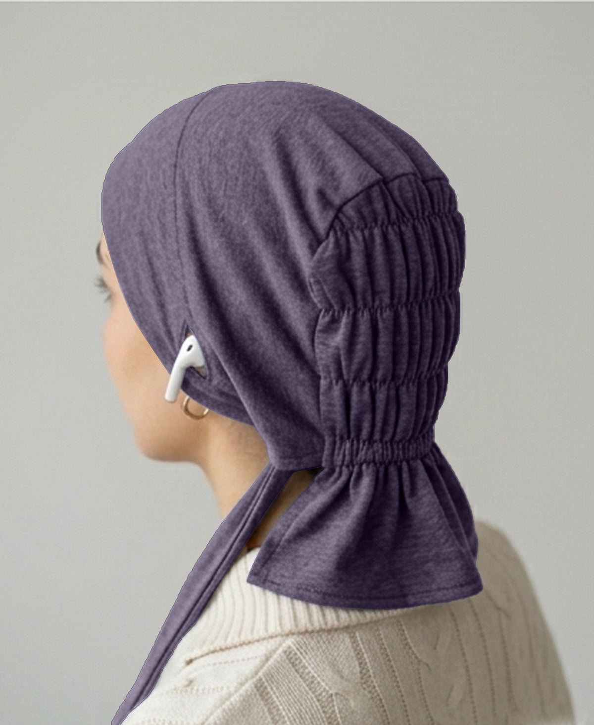 Dr. Ayesha Volume Tail Cap,Stretch Hijab with Stethoscope Ear Hole.Breat