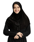 Modest Fashion Women's Soft feel good Fabric Manal Hijab Black