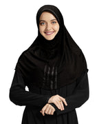 Modest Fashion Women's Soft feel good Fabric Manal Hijab Black