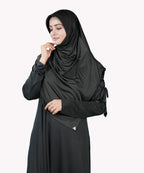 Mehar Famya Elegant Modest Hijab with Lace-Up Shoulder